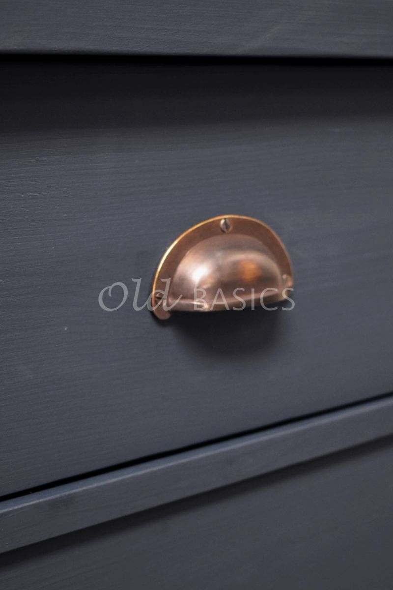 Detail van Dressoir Grenoble, 3 deuren, RAL5008, blauw, materiaal hout